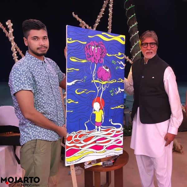 Santanu Hazarika with Amitabh Bachchan at an event organised by NDTV