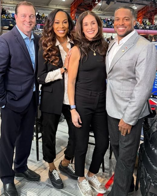 Sanya Richards-Ross with her fellow sports analysts