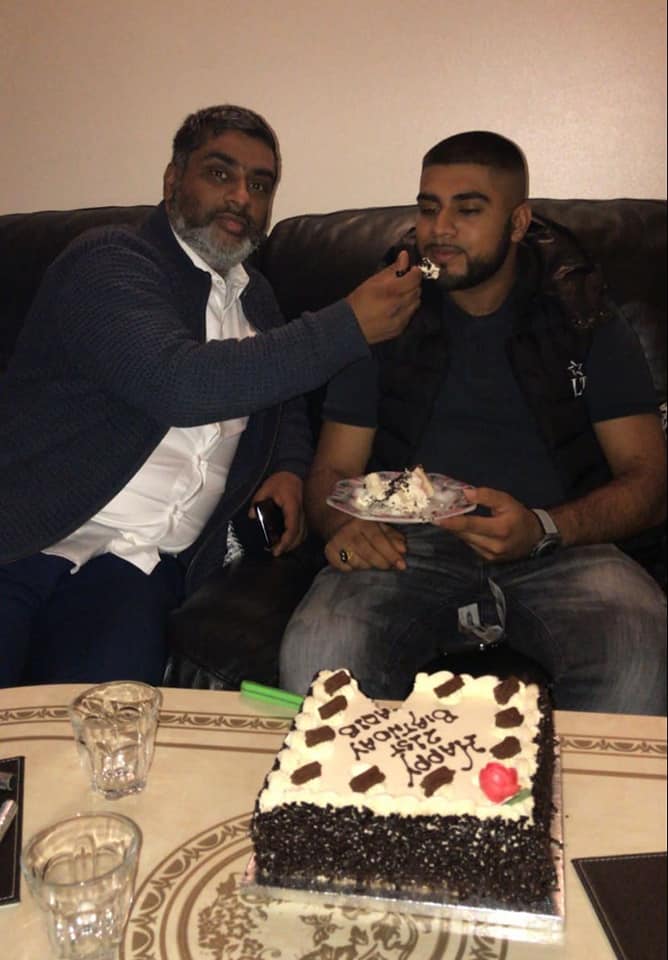 Saqib Hussain with his father, Sajad Hussain