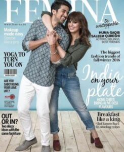 Saqib with his sister on the cover of a magazine