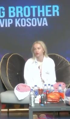 Sara Kolami during an episode of Big Brother VIP Kosova 3