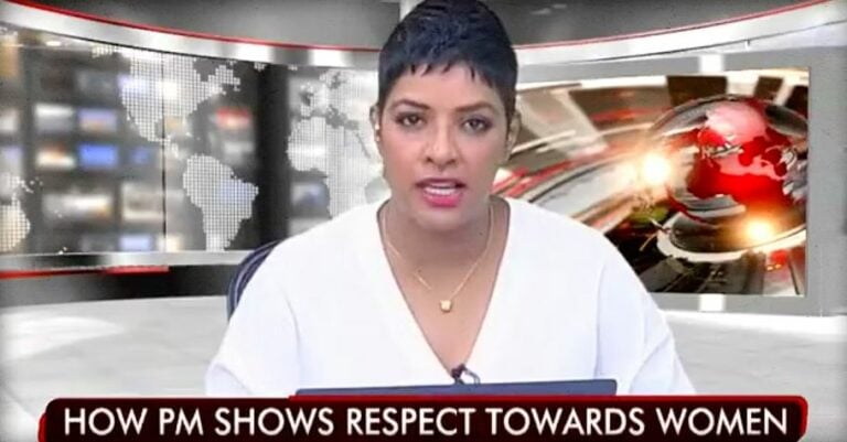 Sarah Jacob during a news bulletin