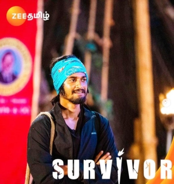 Saran Shakthi as a contestant in the reality show, Survivor