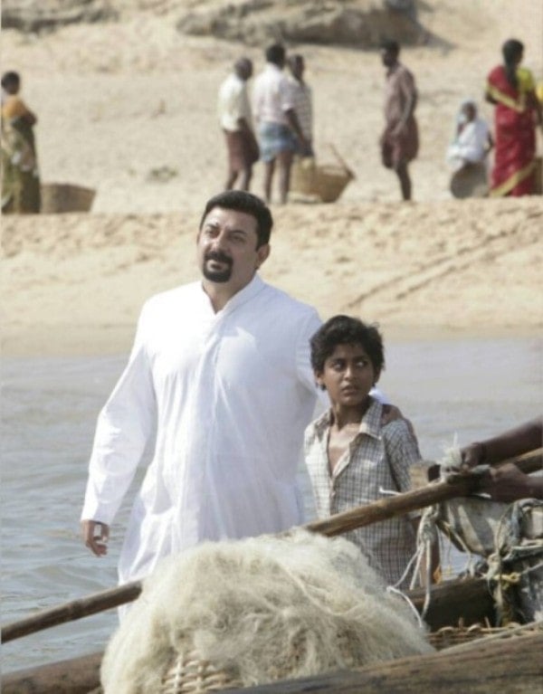 Saran on the sets of Kadal