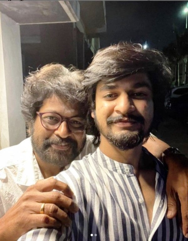 Saran with his father