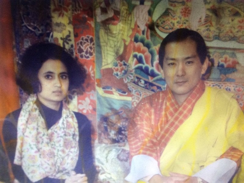 Sagarika Ghose with the former king of Bhutan HE Jigme Singye