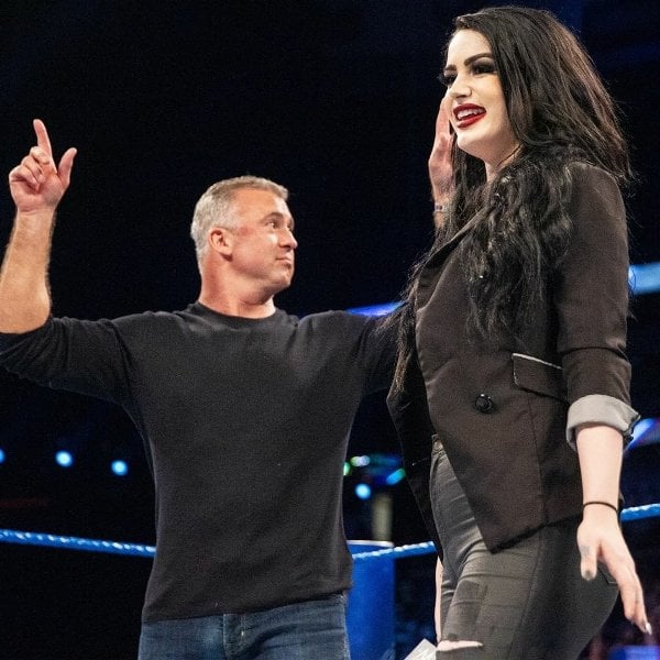 Saraya Bevis aka Paige with Shane Mcmahon