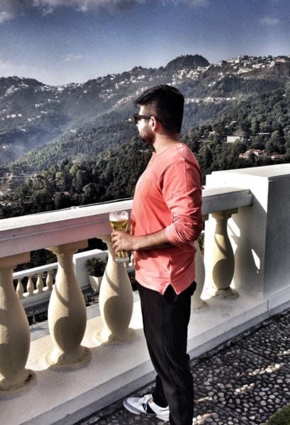 Sartek enjoying beer