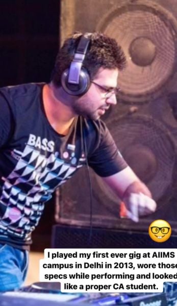 Sartek posted a story on Instagram about his first gig at AIIMS Delhi