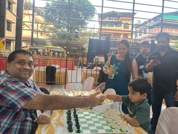 Sarwagya Singh Kushwaha during a chess championship