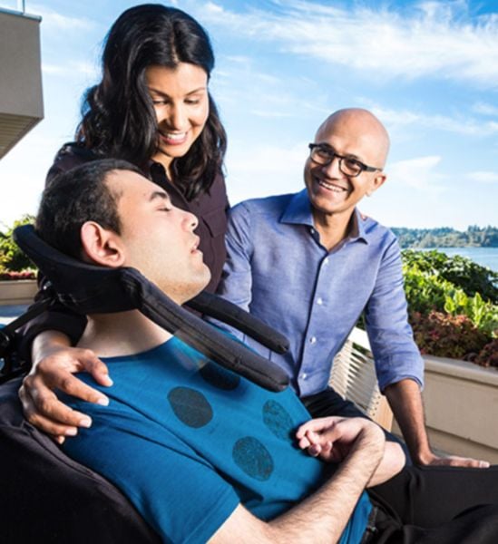 Satya Nadella and his wife with their deceased son Zain