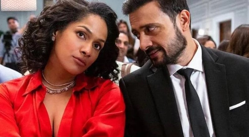 Satyadeep and Masaba in a still from the film Masaba Masaba