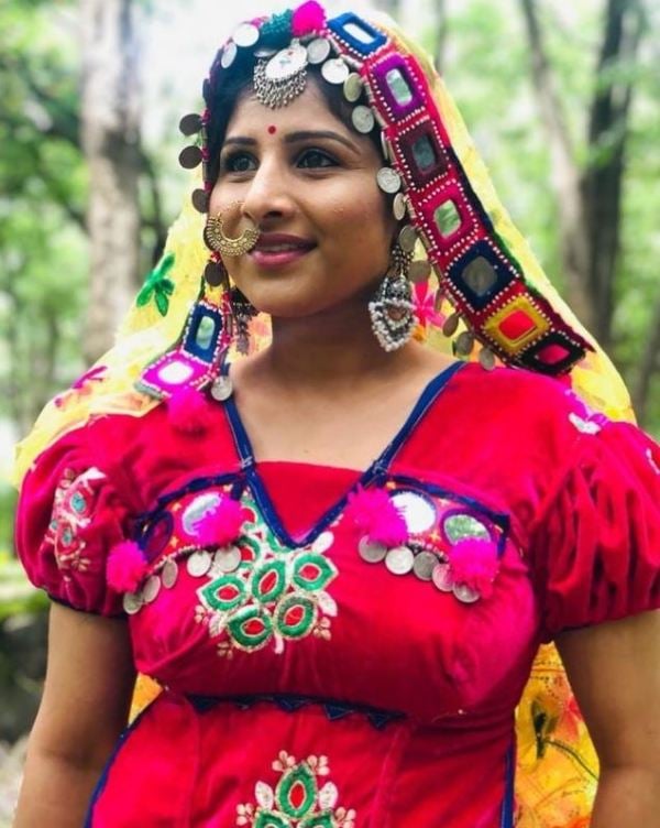 Satyavathi Rathod (Mangli) in Banjara attire