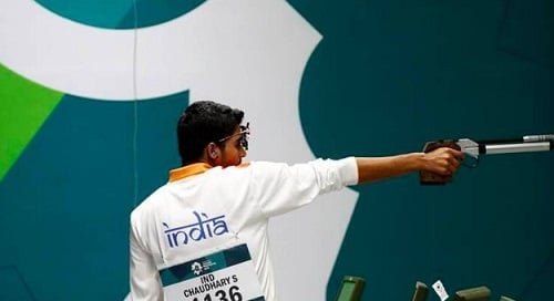 Saurabh Chaudhary performing in the Asian Games 2019
