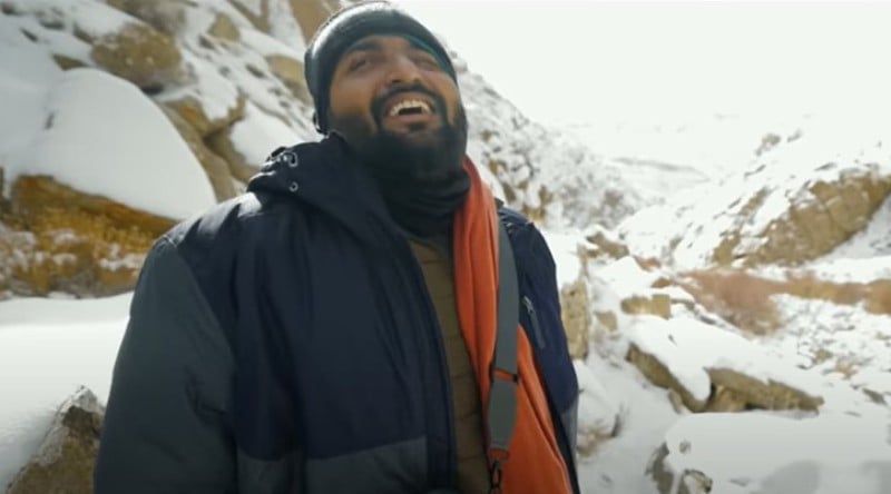 Saurabh Tripathi in a still from the Ladakh documentary