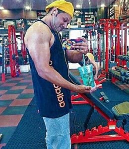 Saurish Singh Athwal during his workout