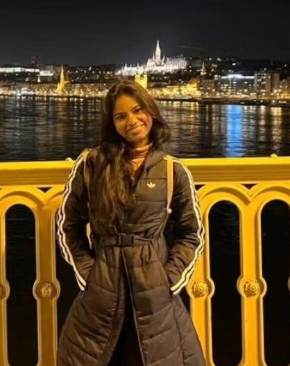 Savitha Shri B while enjoying a trip