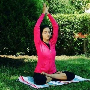 Sayali Sanjeev doing yoga