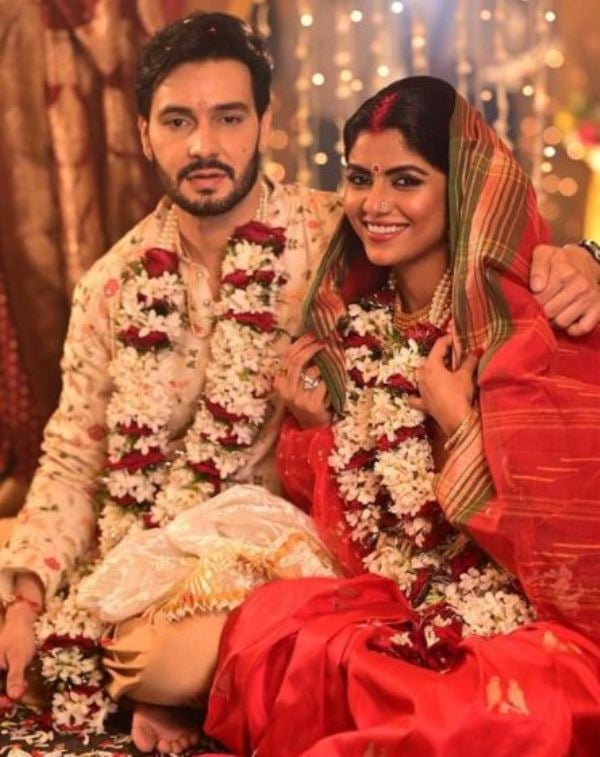 Sayantani Ghosh with her husband Anugrah Tiwari