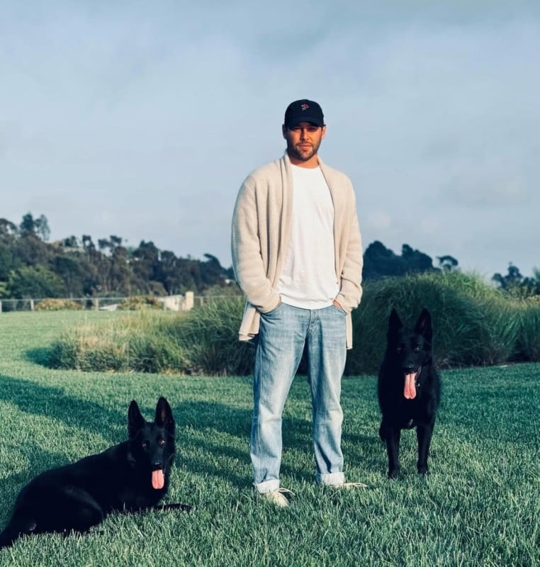 Scooter Braun with his dogs