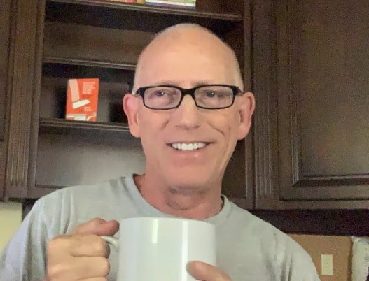 Scott Adams in a still from his podcast Real Coffee with Scott Adams