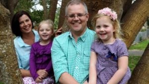 Scott Morrison with his wife and kids
