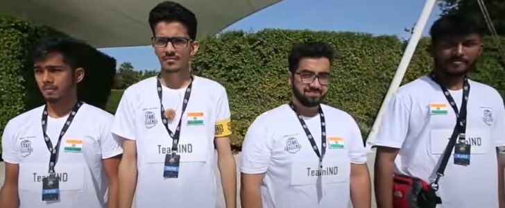 Scout (extreme left) with his team members at the PMSC 2018