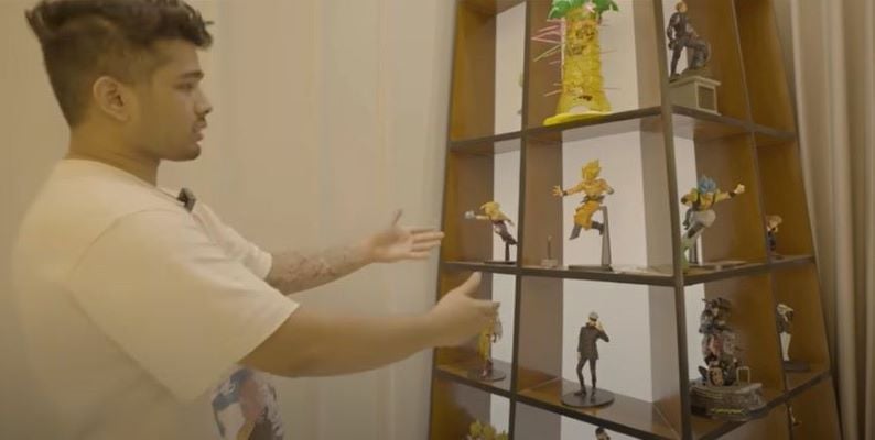 Scout with his collection of anime characters