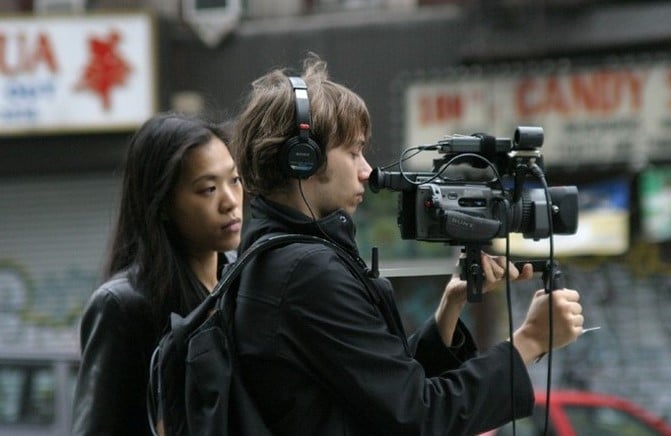 Sean Baker during the filming of Take Out