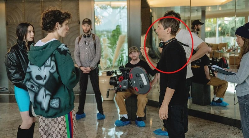 Sean Baker while filming Anora