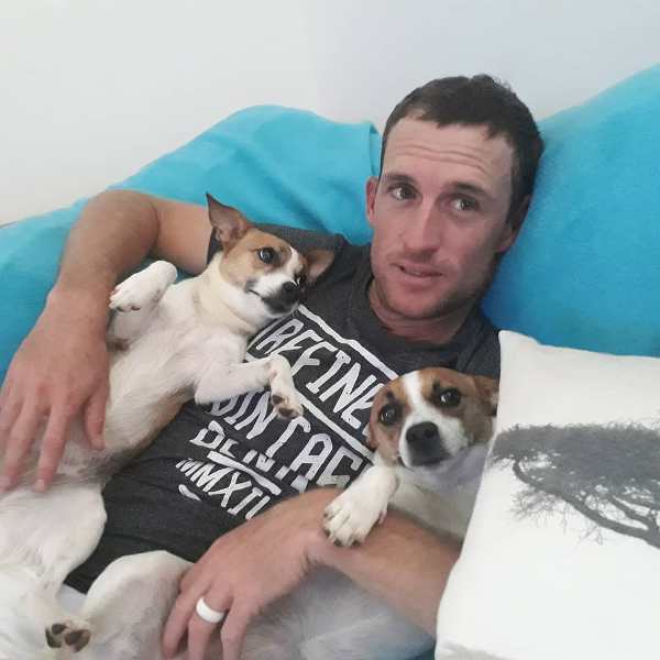 Sean Williams with his dogs