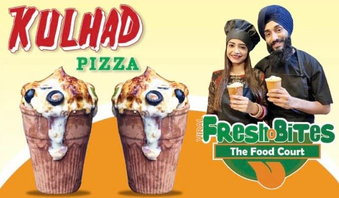 Sehaj Arora and Gurpreet Kaur on the advertisement of their food outlets