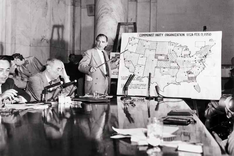 Senator McCarthy describing the communist reach in the United States