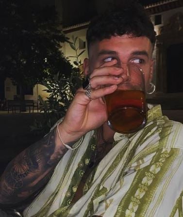 Sergio Aguilera drinking beer