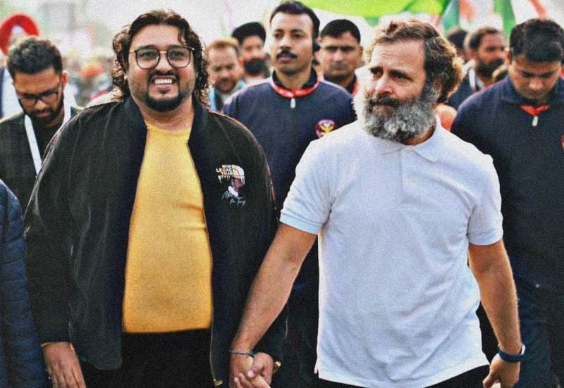 Shabab Sabri with Rahul Gandhi in Bharat Jodo Yatra
