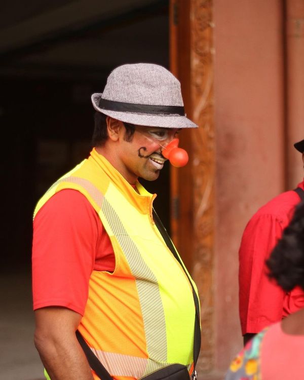 Shabeer Kallarakkal dressed up as his clown persona Kutty