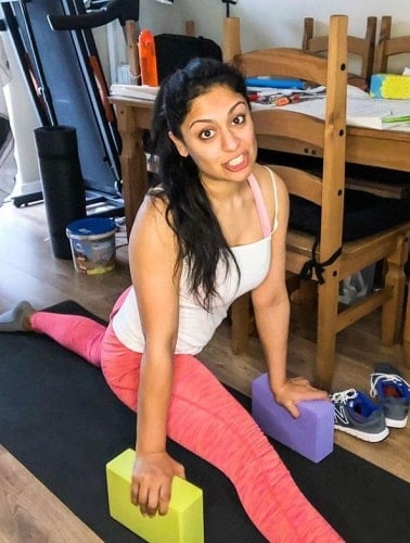 Shafina Shah doing her yoga session
