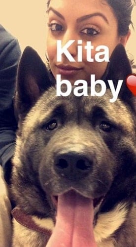 Shafina Shah with her pet dog