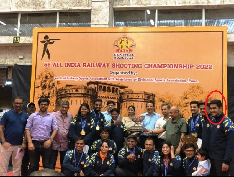 Shahu Tushar Mane during his participation in the 55th All India Interrailways Shooting Championship