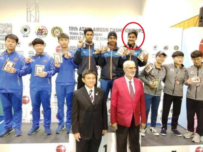 Shahu Tushar Mane during the 10th Asian Air Gun Championship in Japan