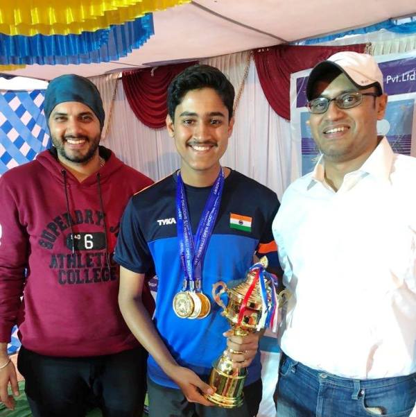 Shahu Tushar Mane after winning the Hubballi Open Shooting Championship