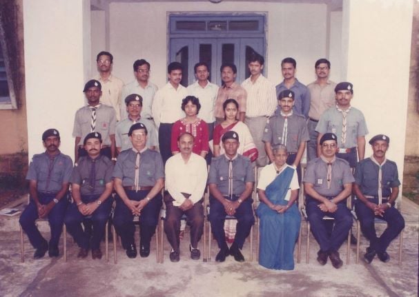 Shailbala Martin (in red suit) during one of her 2017 postings