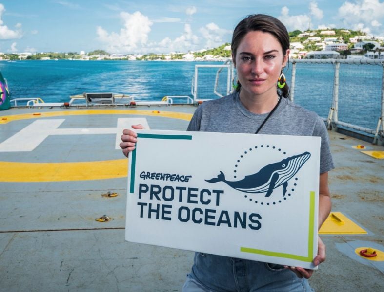 Shailene Woodley posing for a picture before going on a three-week-long expedition for the global campaigning network 