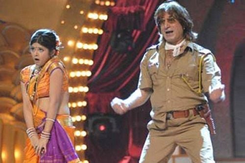 Shakti Kapoor while performing in Nach Baliye
