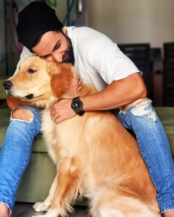 Shalin with his pet dog Swag