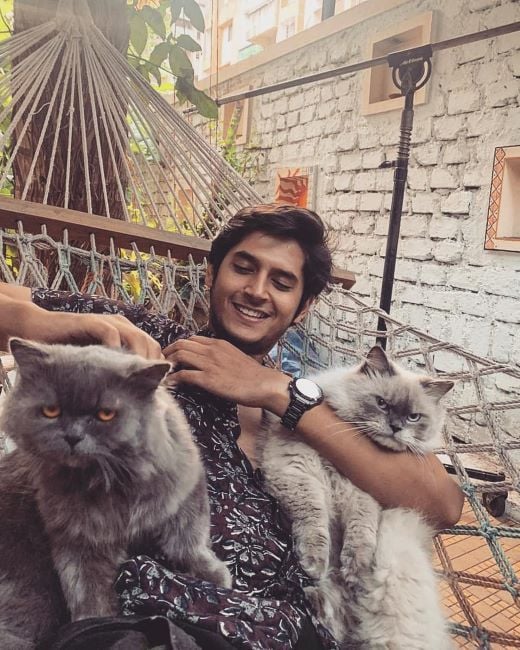 Shalva Kinjawadekar with his cats
