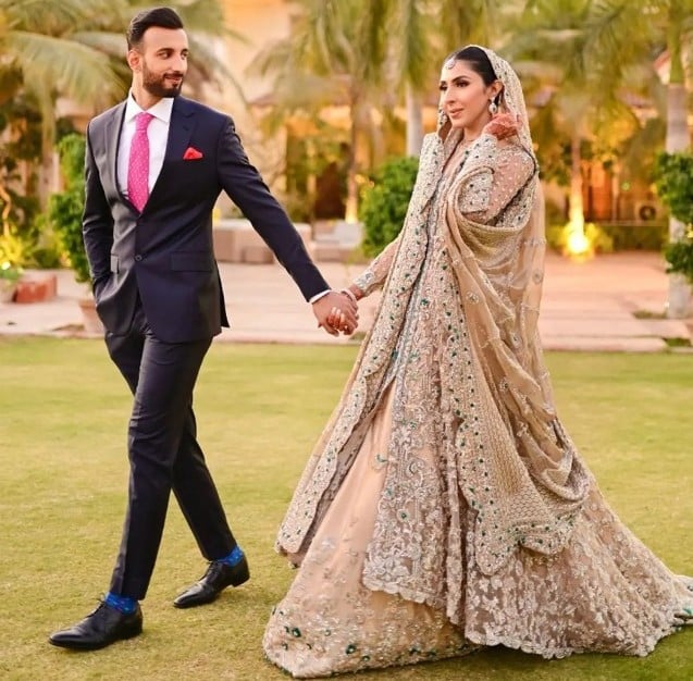 Shan Masood with Nische Khan (right) during the valima ceremony