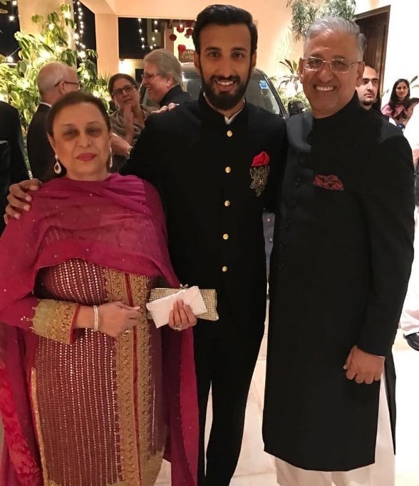 Shan Masood with his parents