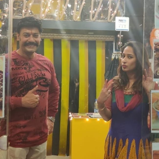 Shantanu and Priya Marathe Moghe in their The Bombay Fries cafe