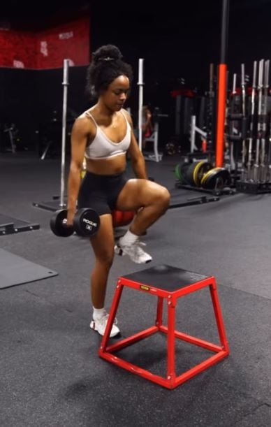Shante Glover working out at the gym